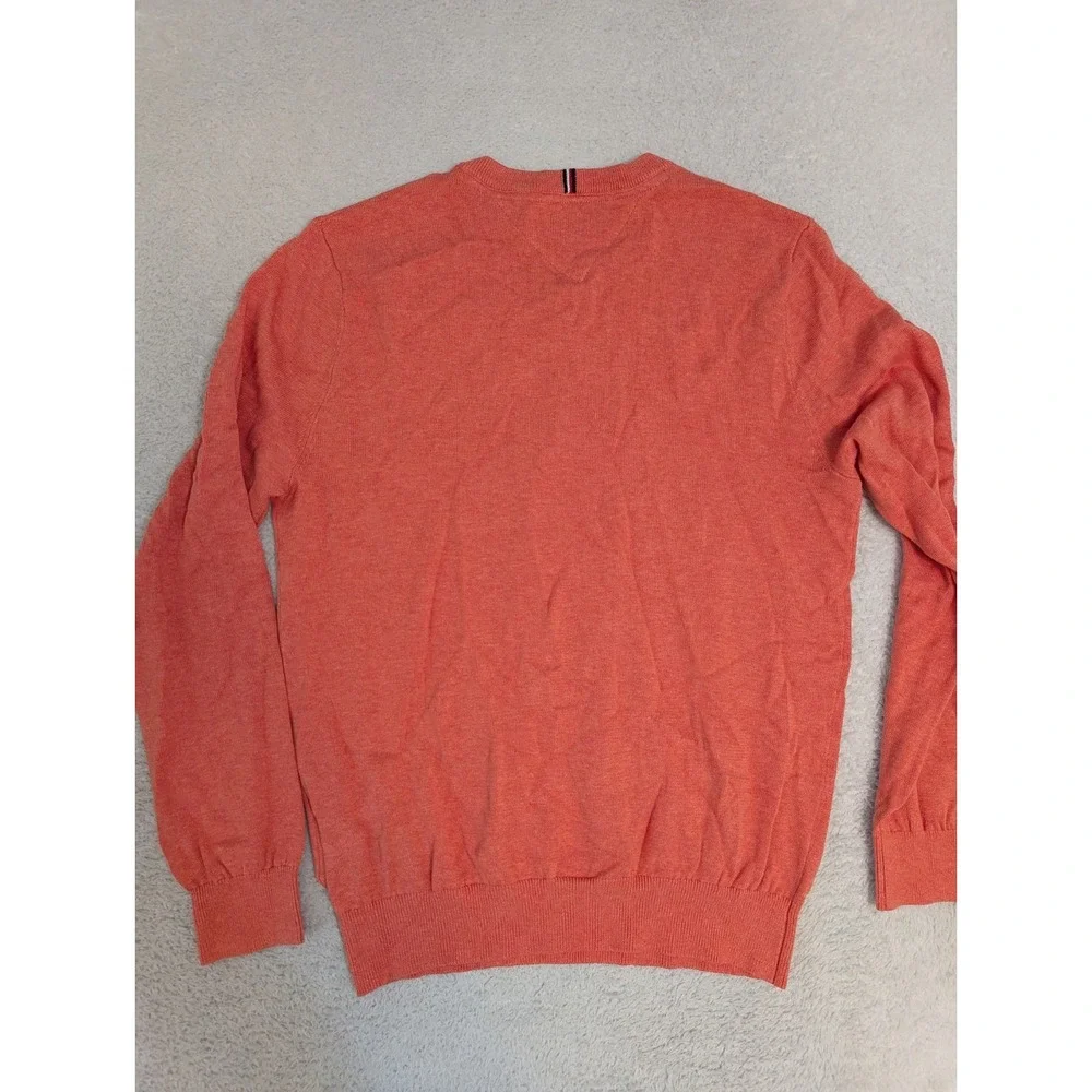 NEW Tommy Hilfiger‎ Pull Over Sweater 100% Premium Cotton V Neck Small Salmon